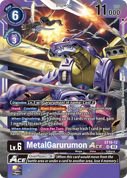 Deck MetalGarurumon Ace with preview of card ST16-012