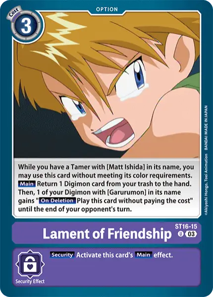 Digimon TCG Card ST16-15 Lament of Friendship