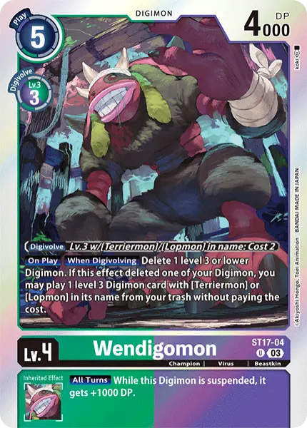 Digimon TCG Card 'ST17-004' 'Wendigomon'