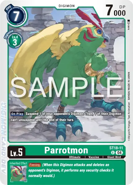 Digimon TCG Card ST18-11 Parrotmon