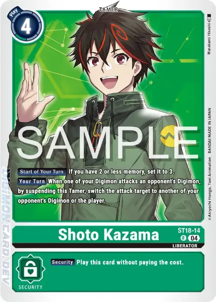 Digimon TCG Card ST18-14 Shoto Kazama