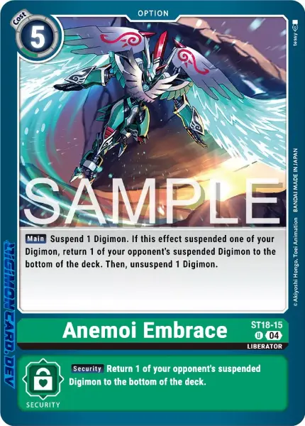 Digimon TCG Card 'ST18-015' 'Anemoi Embrace'