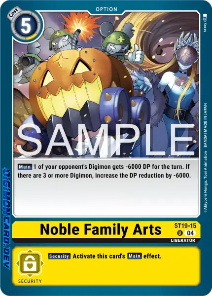 Digimon TCG Card 'ST19-015' 'Noble Family Arts'