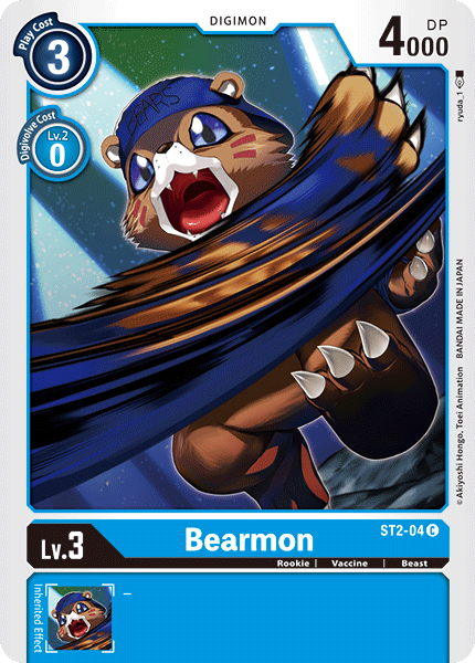 Digimon TCG Card 'ST2-004' 'Bearmon'