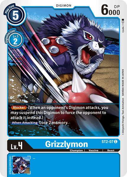 Digimon TCG Card 'ST2-007' 'Grizzlymon'