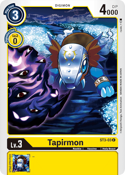 Digimon TCG Card 'ST3-003' 'Tapirmon'