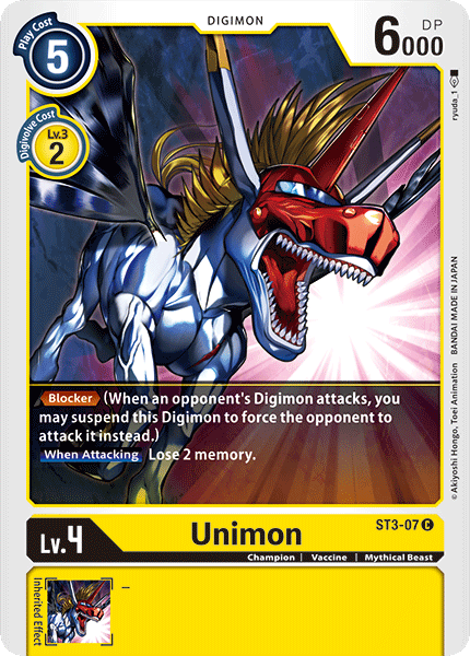 Digimon TCG Card 'ST3-007' 'Unimon'