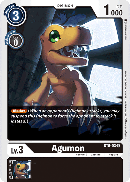 Digimon TCG Card 'ST5-003' 'Agumon'