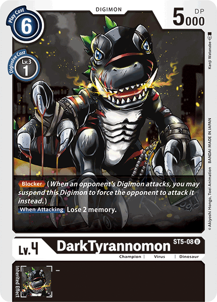 Digimon TCG Card 'ST5-008' 'DarkTyrannomon'