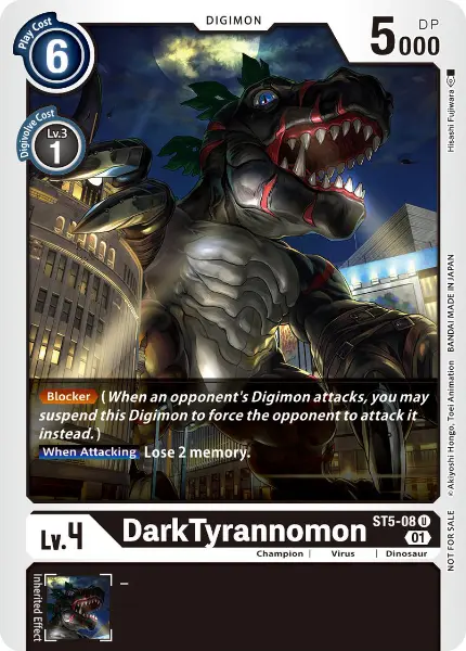 Digimon TCG Card ST5-08_P1 DarkTyrannomon