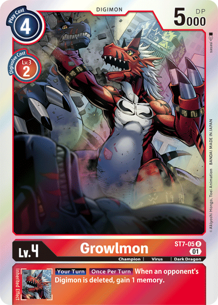 Digimon TCG Card 'ST7-005' 'Growlmon'
