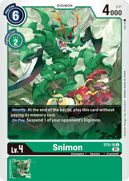 Digimon TCG Card 'ST9-010' 'Snimon'